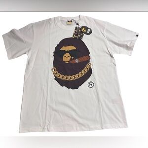 New A Bathing Ape XL Bape T-Shirt Smoking Ape Boss Ape With Tags And Bag